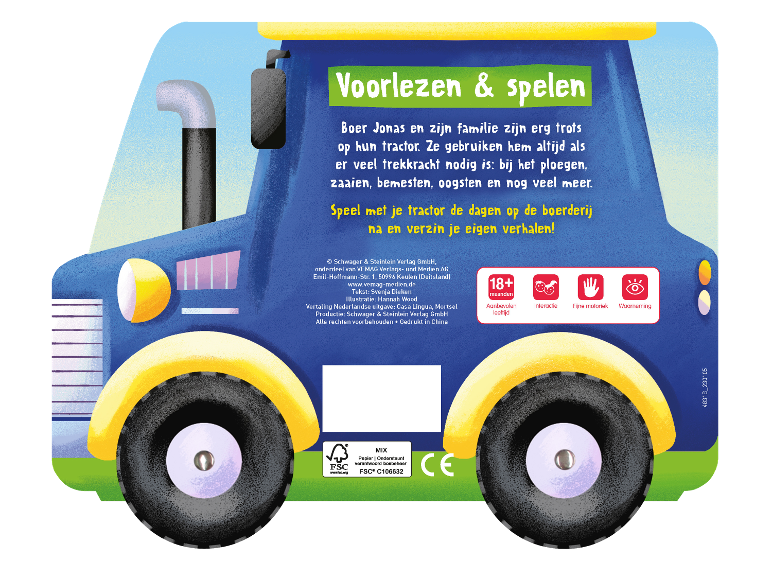 Kinderboek over een tractor om voor te lezen en mee te spelen.
