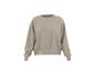 Effen beige sweatshirt met lange mouwen en ronde hals.