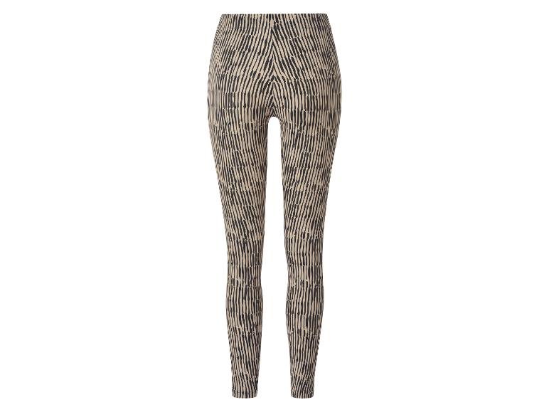 Dameslegging met zwart-beige gestreept patroon