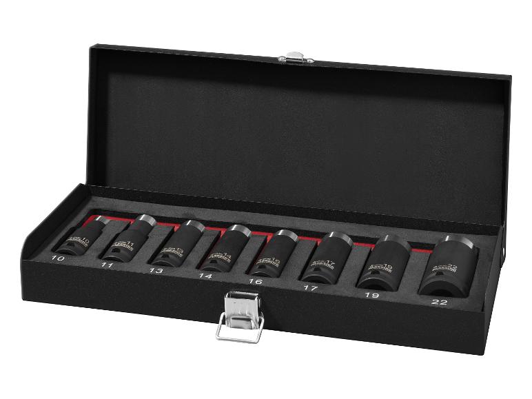 Een set Parkside-steeksleutels van 10 tot 22 mm in een zwarte koffer.