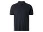 Donkerblauw poloshirt voor heren, met korte mouwen en knoopsluiting.
