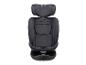 Donkergrijze kinderautostoel met verstelbare hoofdsteun.