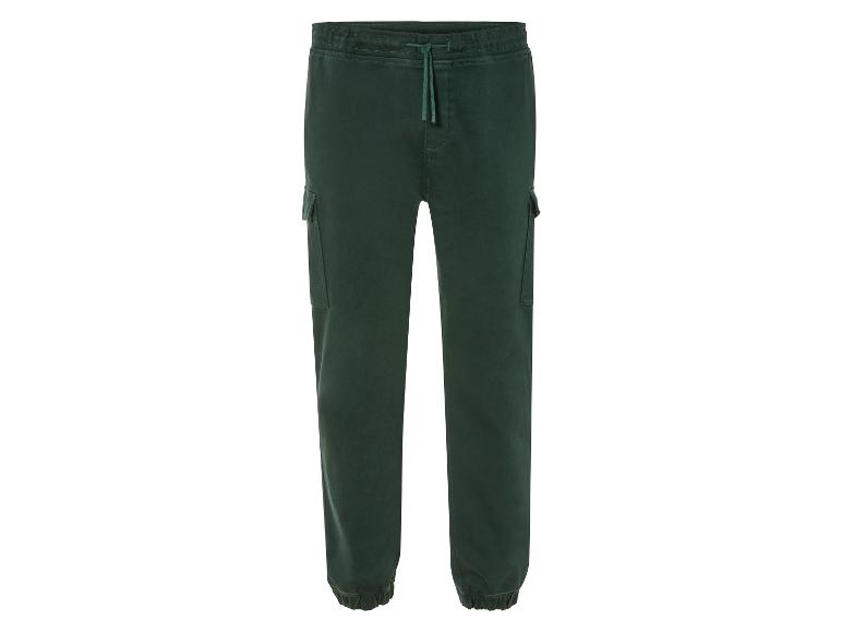 Groene cargo broek met elastische tailleband