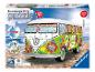 Ravensburger 3D puzzel van een Volkswagen T1 bus in hippiestijl.