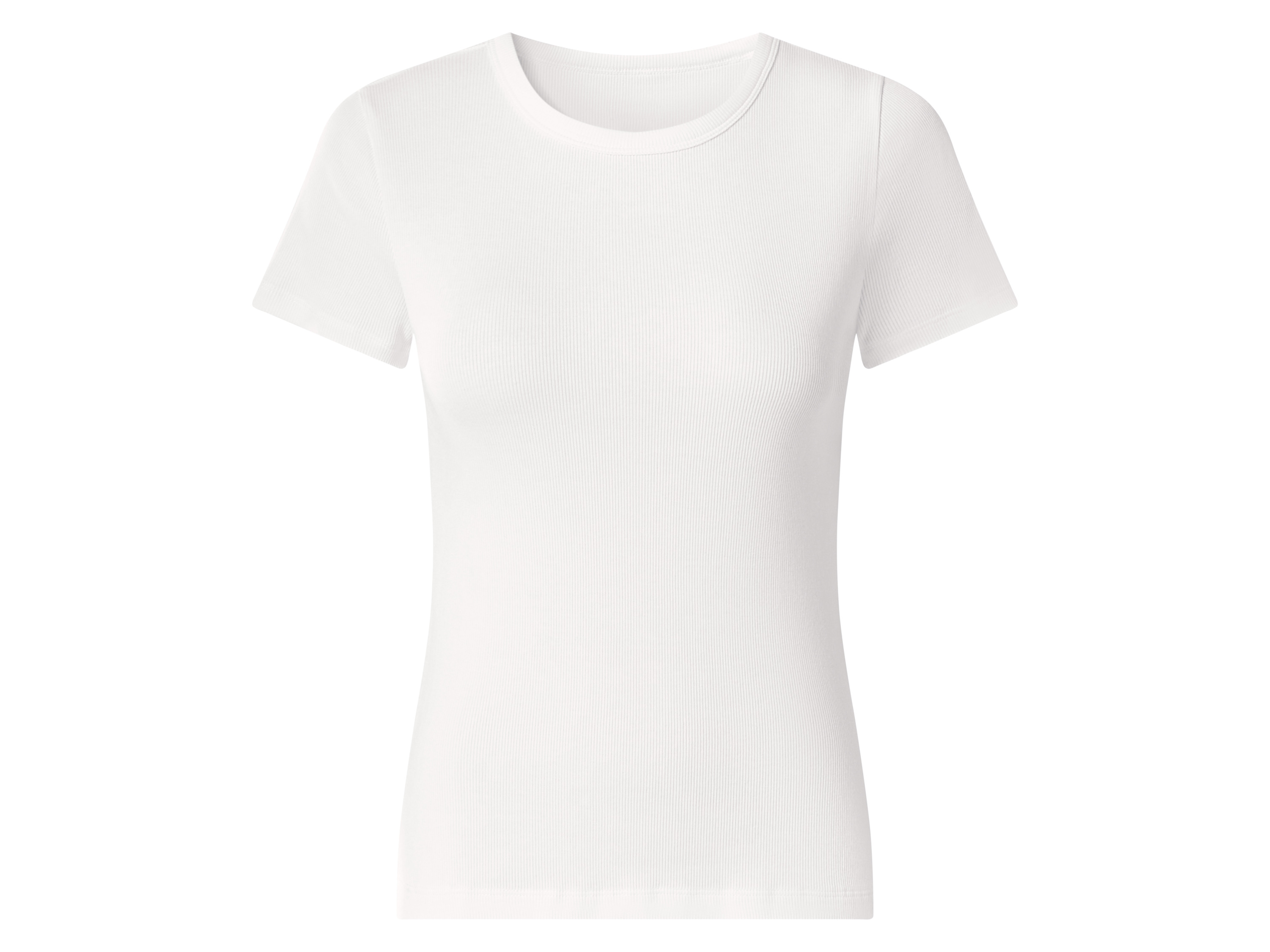 ESMARA Dames Geribbeld T-Shirt (Wit, M (40/42))