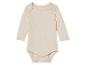 Baby body met lange mouwen, crèmekleurig.