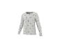 Kinder shirt met lange mouwen, lichtgroen met paarse regenboogprints.