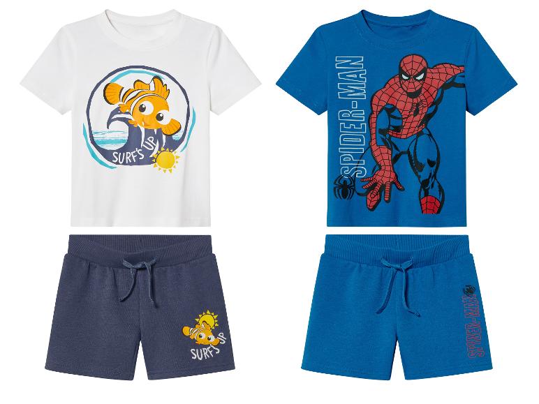 Kinder T-shirts en shorts: Spider-Man en Nemo.