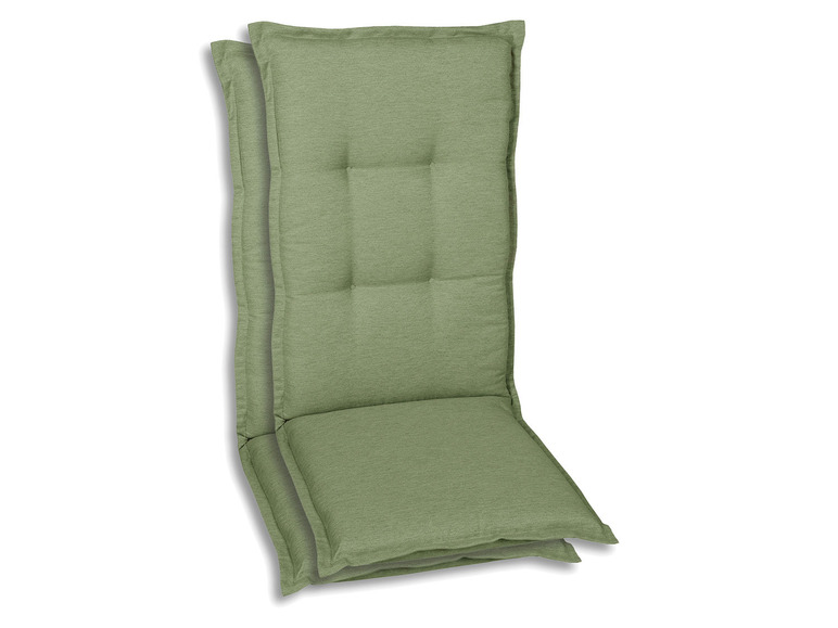 GO-DE Textil Tuinstoelkussens (Lichtgroen, Stoelkussens voor stoelen met een normale rugleuning)