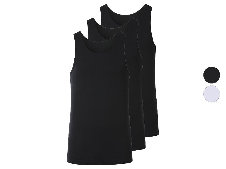 Verpakking van drie zwarte heren tanktops