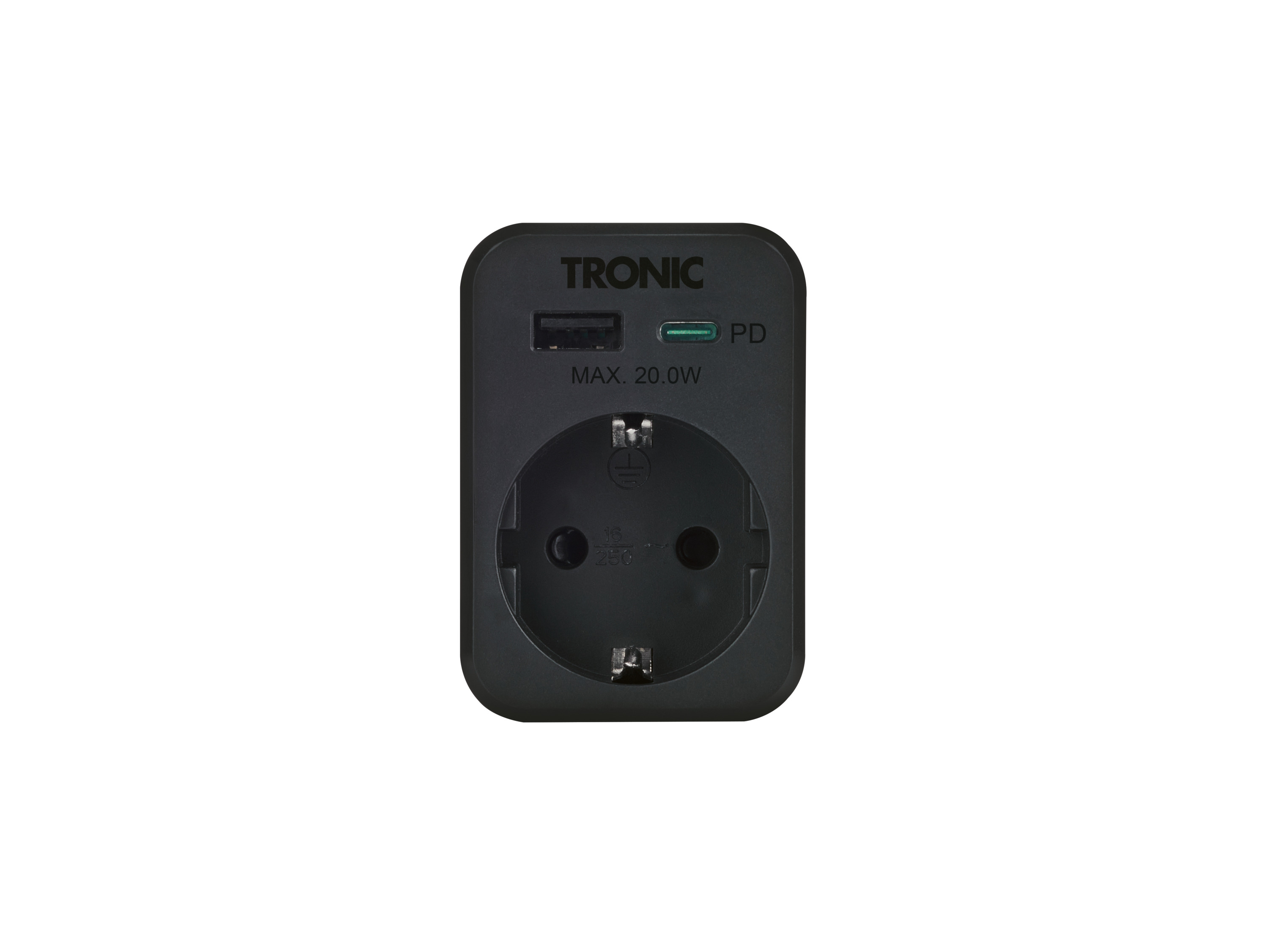 TRONIC Stopcontact adapter met USB-aansluitingen (Zwart) afbeelding
