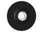 Zwarte slijpschijf met metalen flens in het midden
