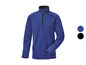 Een blauwe fleece trui met rits van het merk Parkside.