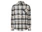 Heren overhemd met lange mouwen en ruitpatroon in beige, zwart en wit
