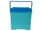 Turquoise en blauwe plastic opbergdoos met handvat