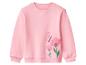 Roze kindersweater met vlinder- en bloemenapplicaties