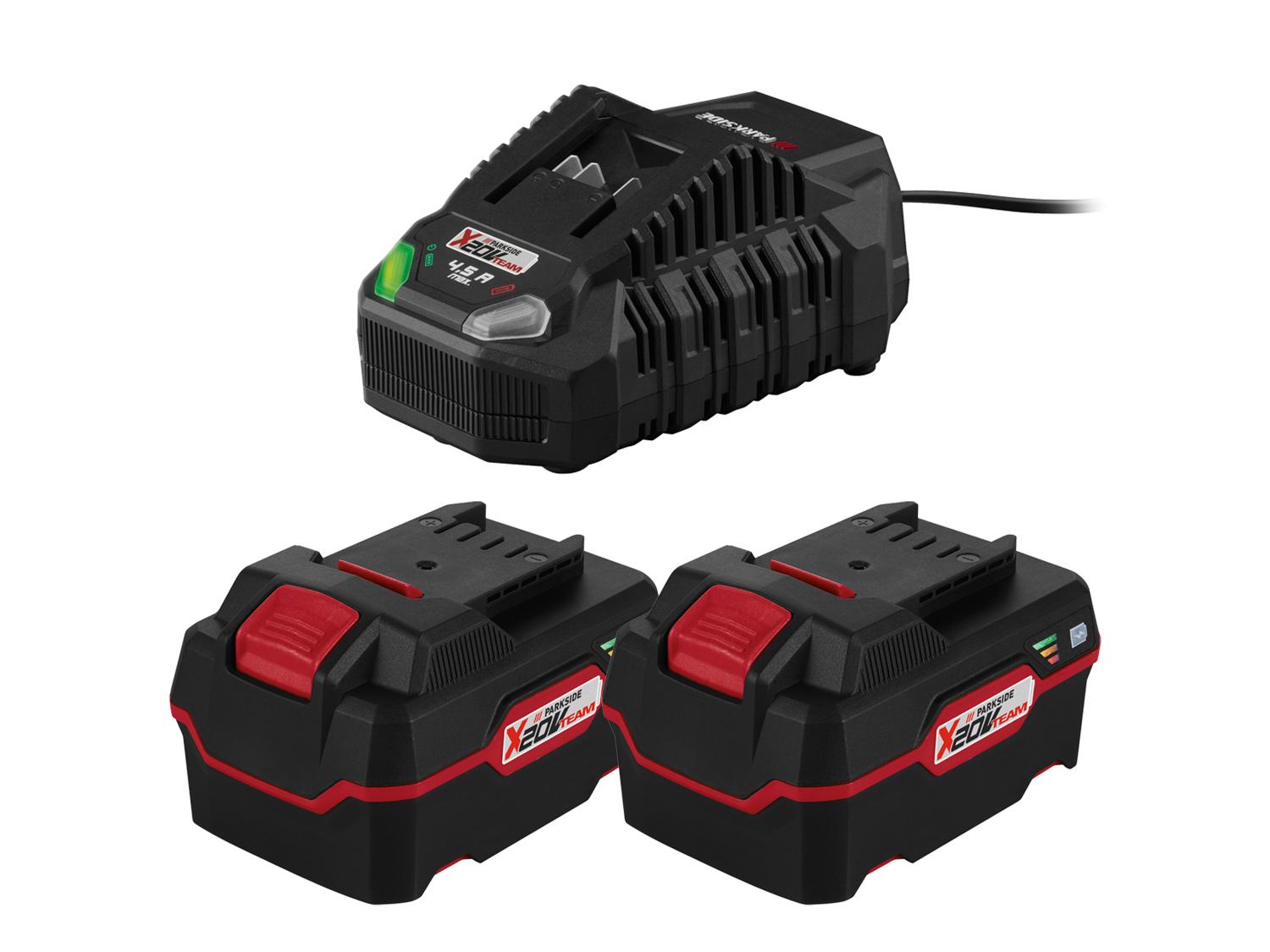 Set van 2 accu's 20 V - 4 Ah en 1 acculader - 4,5 A