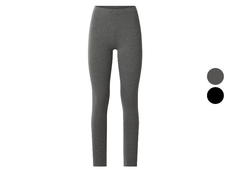 Dameslegging in grijs en zwart, met elastische tailleband.