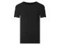 Zwart, effen heren T-shirt met korte mouwen.