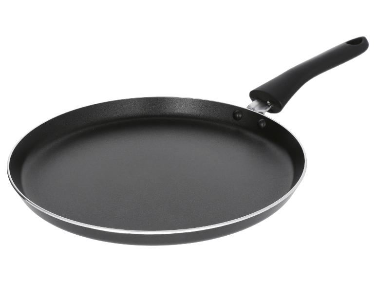 Zwarte antiaanbak crêpepan met lange steel