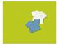 Twee baby T-shirts: een wit met zon en golven, en een blauw met knopen.