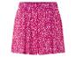 Roze, geplooide shorts met bloemenprint.