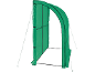 Groene tunnelkas met een metalen frame.