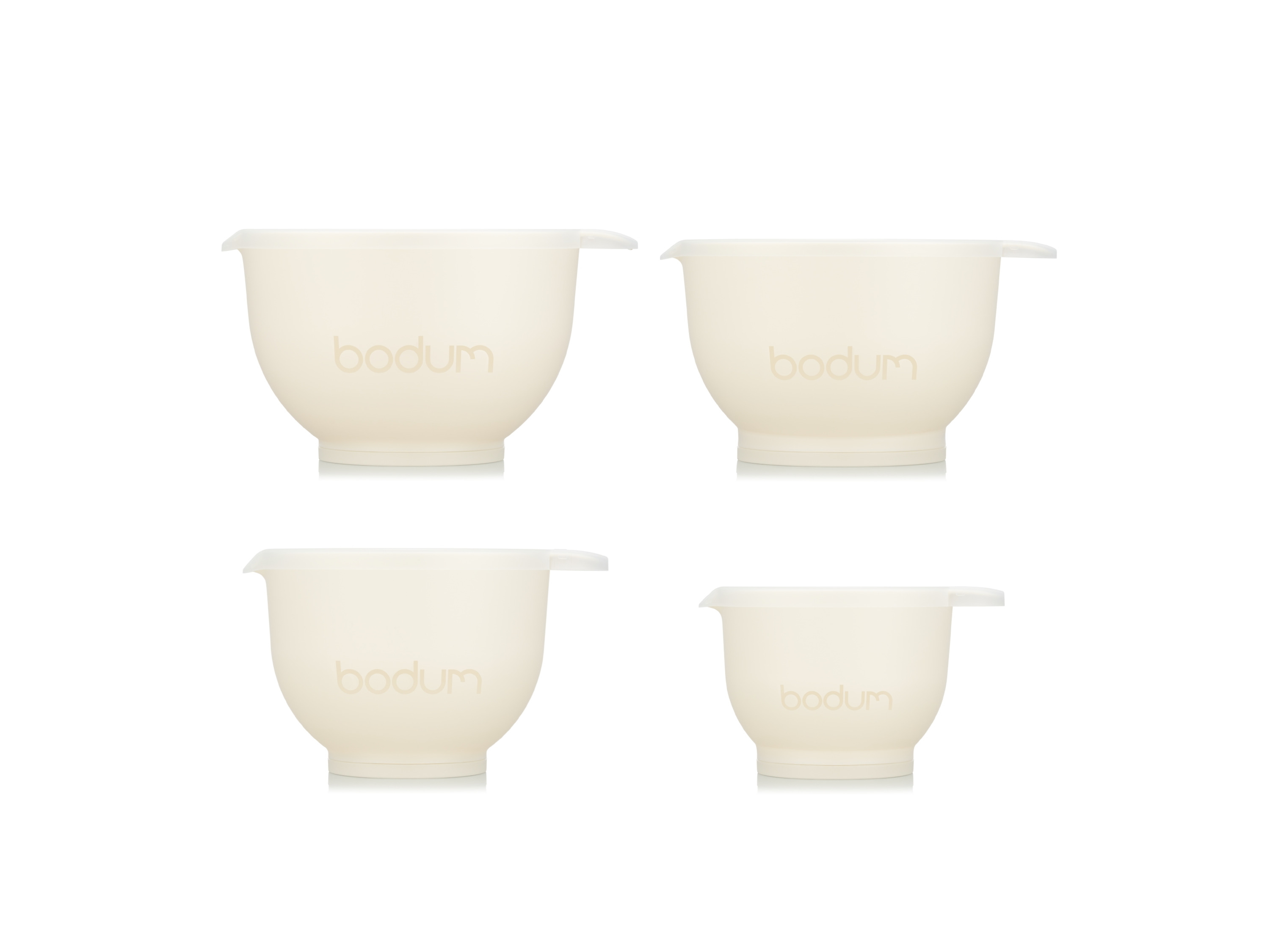 BODUM Mengkommenset dubbelwandig Bistro, 4-delig (wit)