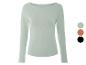 Vrouwelijke longsleeve in lichtgroen, verkrijgbaar in verschillende kleuren.