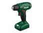 Groene Parkside accuboormachine met accu en boorkop