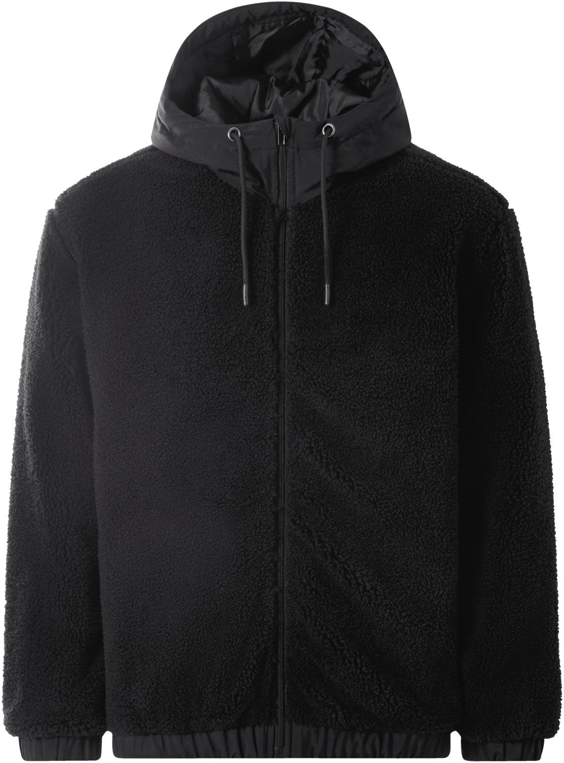 ESMARA MEN Heren teddy fleecejas (Zwart, XXL)