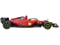 Rode Formule 1-speelgoedauto met zwarte en gele banden.