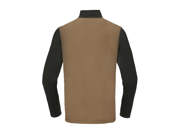 Zwart en bruin sportshirt met lange mouwen.