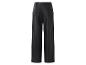 Zwarte, wijdvallende broek met hoge taille en een gladde, matte afwerking.
