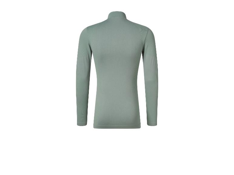 Groene, lange mouwen t-shirt met hoge hals.