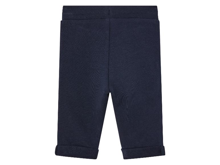 Donkerblauwe broek voor baby's met gevouwen zoom.