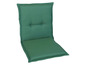 Groene stoelbekleding met rugleuning.