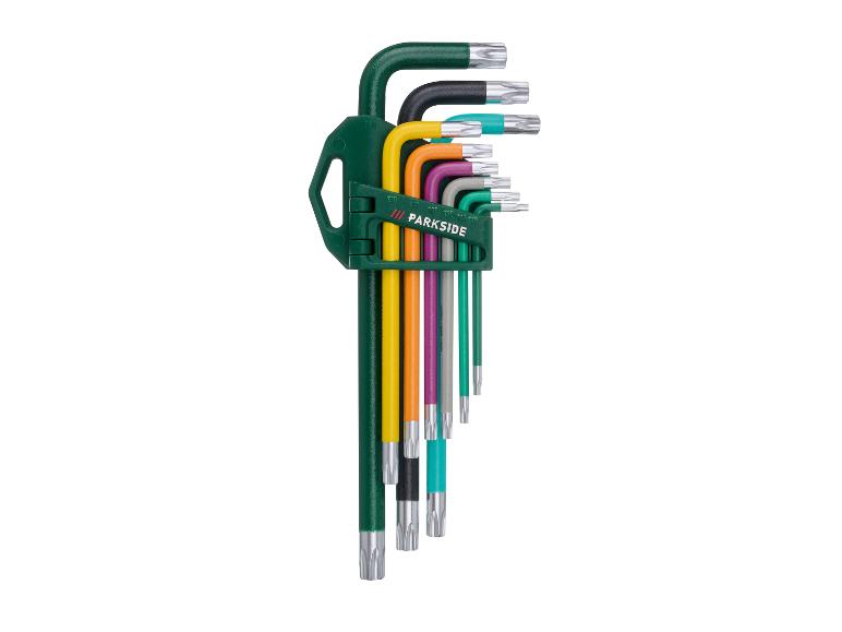 Kleurrijke Torx-sleutelset met groene houder