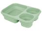 Opvouwbaar siliconen lunchbox met drie compartimenten, mintgroen.