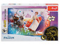 Een Trefl glow-in-the-dark puzzel met Elsa, Anna, Olaf en Sven uit Disney's Frozen.