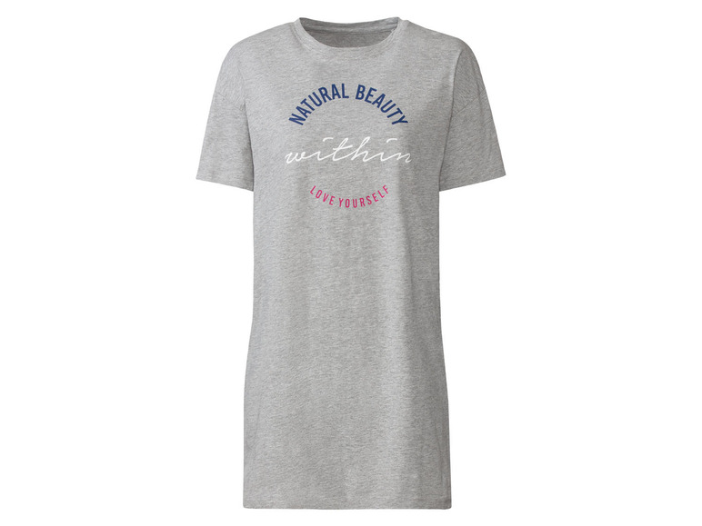 Een grijs T-shirt met de tekst 'Natural Beauty within Love Yourself'.