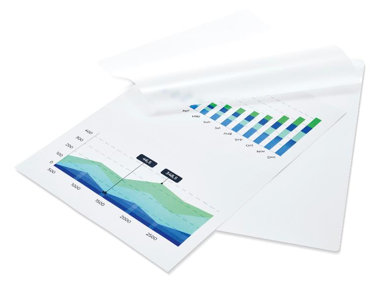 Document met grafiek en transparante vellen.