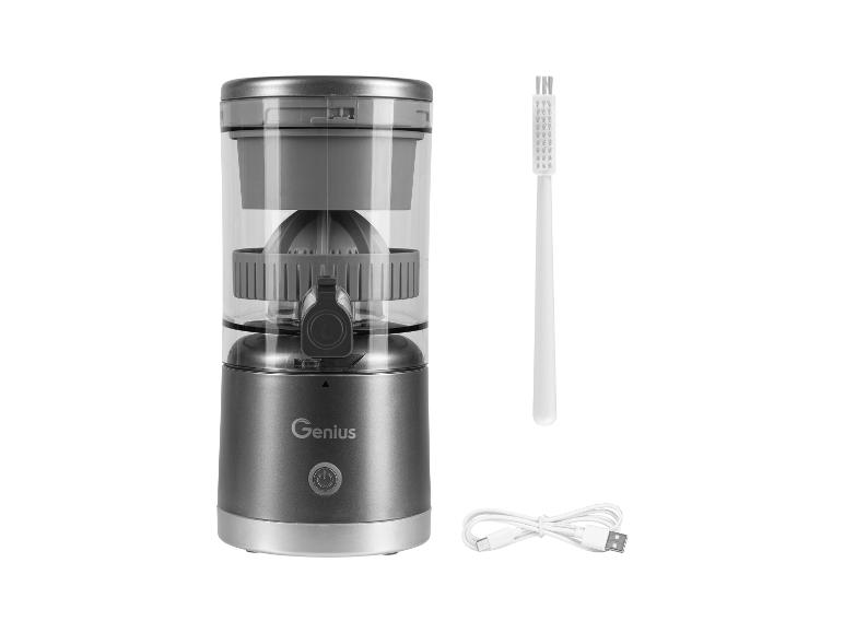 Genius draagbare citruspers met USB-C kabel en reinigingsborstel
