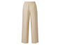 Beige broek met elastische tailleband.