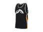Zwart Crivit basketbaltanktop met witte en oranje details.