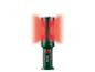 Groene en zwarte draagbare werklamp met felrood licht.