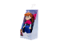 Anna-pop van Frozen in een doos, met een kleine afbeelding van Anna op de verpakking.