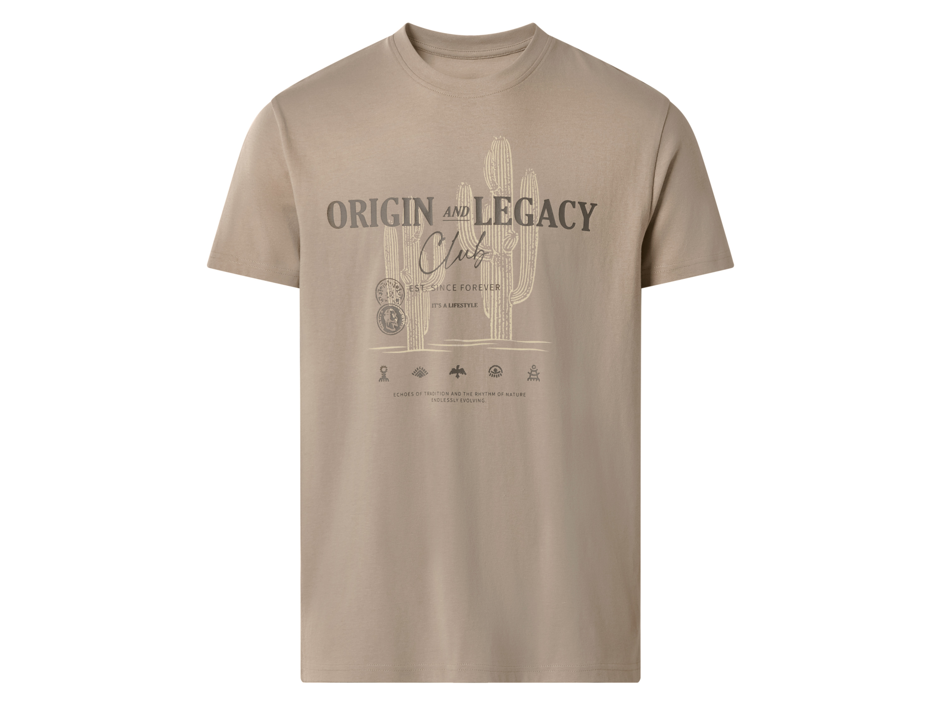 ESMARA MEN Heren T-shirt (Beige, L)