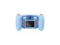 Een blauwe SilverCrest kindercamera met een scherm.