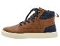 Heren high-top sneaker in bruin en marineblauw met veters